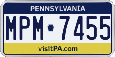 PA license plate MPM7455