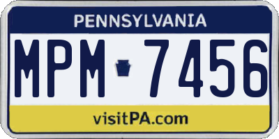 PA license plate MPM7456