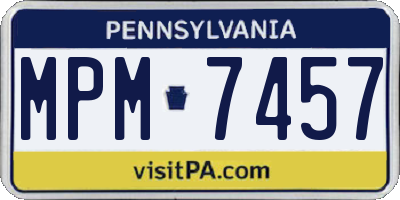 PA license plate MPM7457