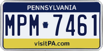 PA license plate MPM7461