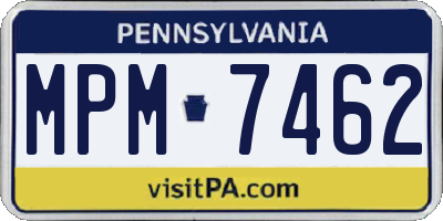PA license plate MPM7462