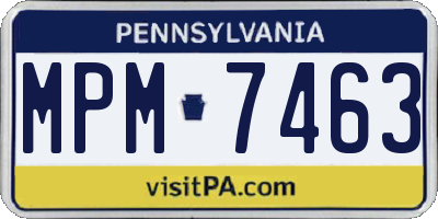PA license plate MPM7463