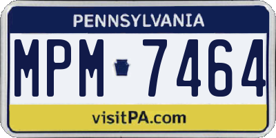 PA license plate MPM7464