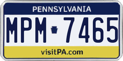 PA license plate MPM7465