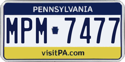 PA license plate MPM7477
