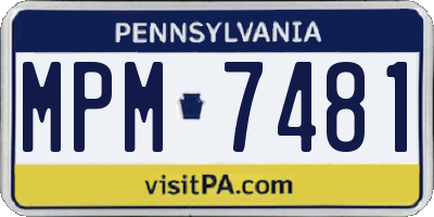 PA license plate MPM7481