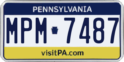 PA license plate MPM7487