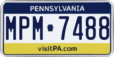 PA license plate MPM7488