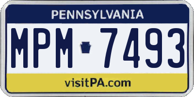 PA license plate MPM7493