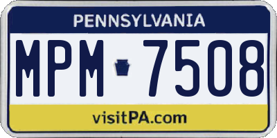 PA license plate MPM7508