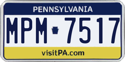 PA license plate MPM7517