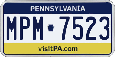 PA license plate MPM7523