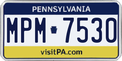 PA license plate MPM7530