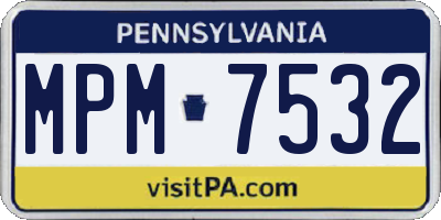 PA license plate MPM7532