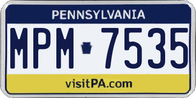 PA license plate MPM7535