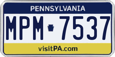 PA license plate MPM7537