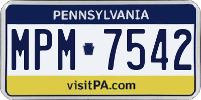 PA license plate MPM7542