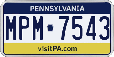 PA license plate MPM7543