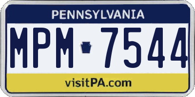 PA license plate MPM7544