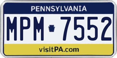 PA license plate MPM7552
