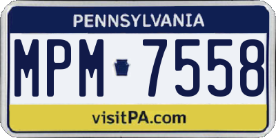 PA license plate MPM7558