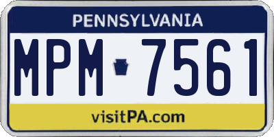 PA license plate MPM7561