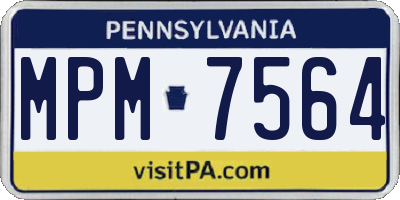 PA license plate MPM7564