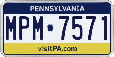 PA license plate MPM7571