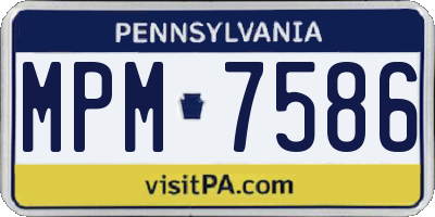 PA license plate MPM7586