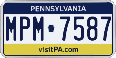PA license plate MPM7587