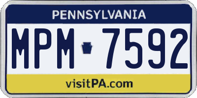 PA license plate MPM7592