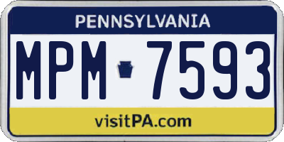 PA license plate MPM7593