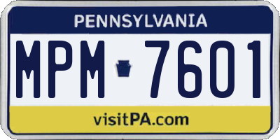 PA license plate MPM7601