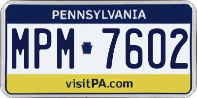 PA license plate MPM7602
