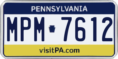 PA license plate MPM7612