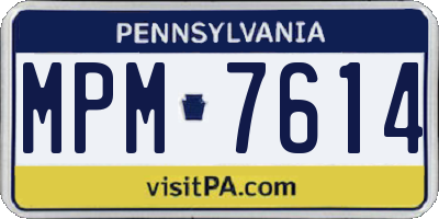 PA license plate MPM7614