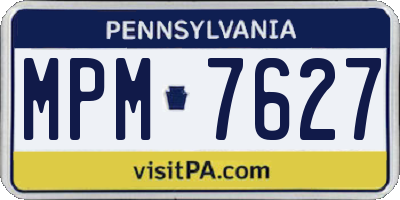 PA license plate MPM7627