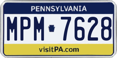 PA license plate MPM7628