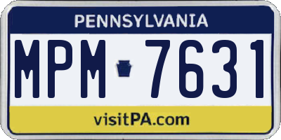 PA license plate MPM7631