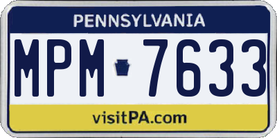 PA license plate MPM7633