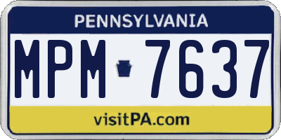 PA license plate MPM7637
