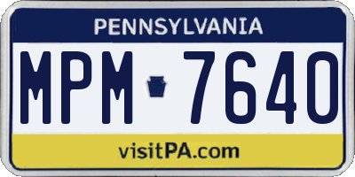 PA license plate MPM7640