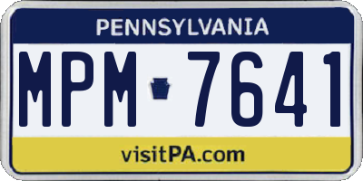 PA license plate MPM7641