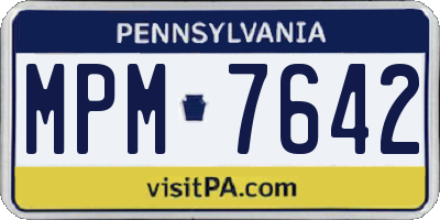PA license plate MPM7642
