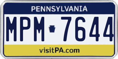 PA license plate MPM7644
