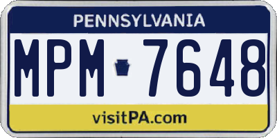 PA license plate MPM7648