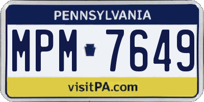 PA license plate MPM7649