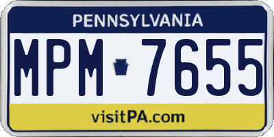 PA license plate MPM7655