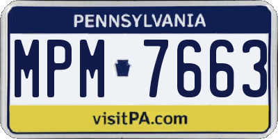 PA license plate MPM7663