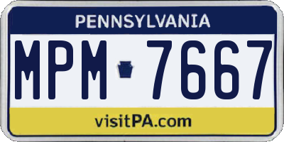 PA license plate MPM7667